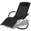 Chaise Longue Géométrique D'extérieur Acier Noir Et Gris