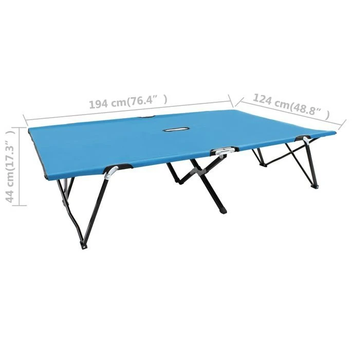 Chaise Longue Pliable 2 Places Bleu Acier – Image 8