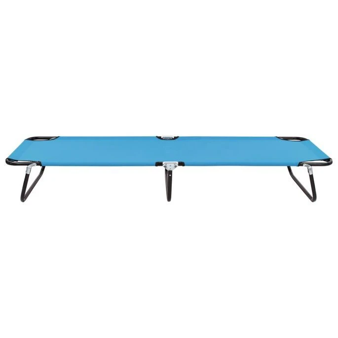 Chaise Longue Pliable Acier Bleu Turquoise – Image 2