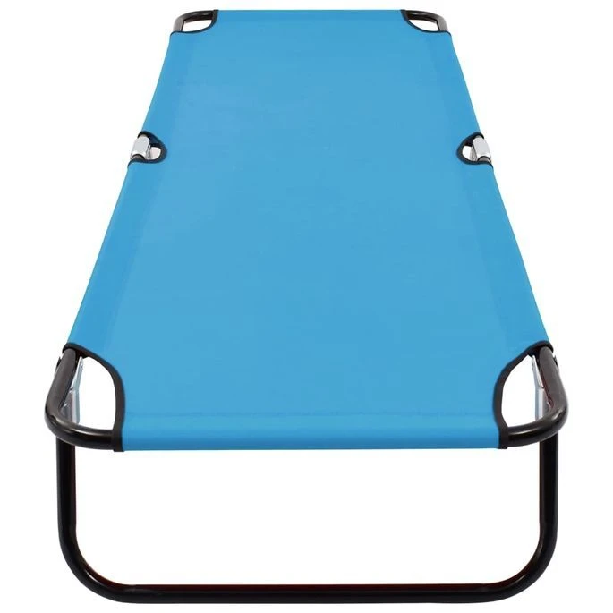 Chaise Longue Pliable Acier Bleu Turquoise – Image 5
