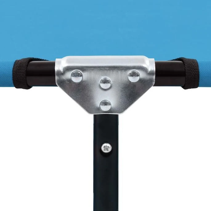 Chaise Longue Pliable Acier Bleu Turquoise – Image 7