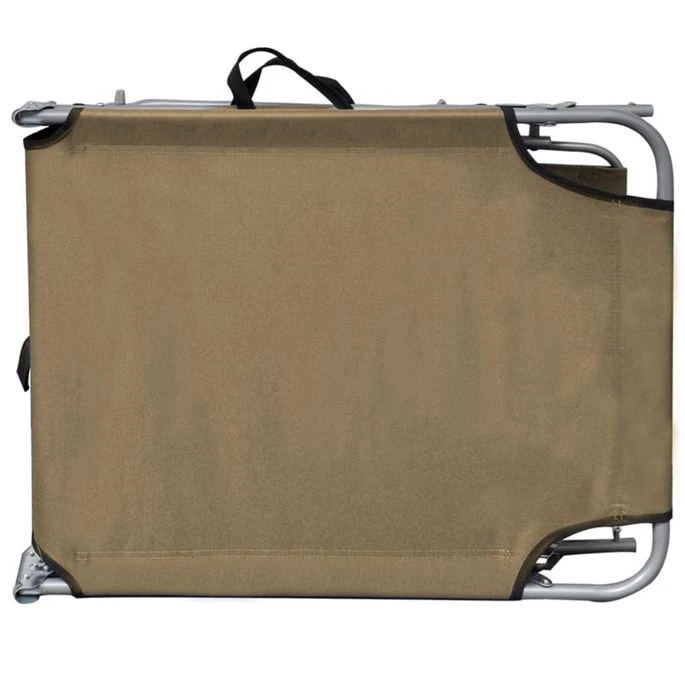 Chaise Longue Pliable Avec Auvent Taupe Aluminium – Image 4