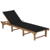 Chaise Longue Pliable Avec Coussin Bois D'acacia Solide 2