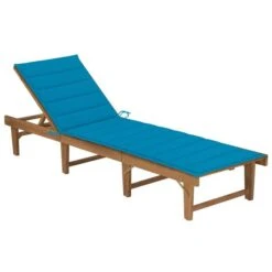 Chaise Longue Pliable Avec Coussin Bois D'acacia Solide 12