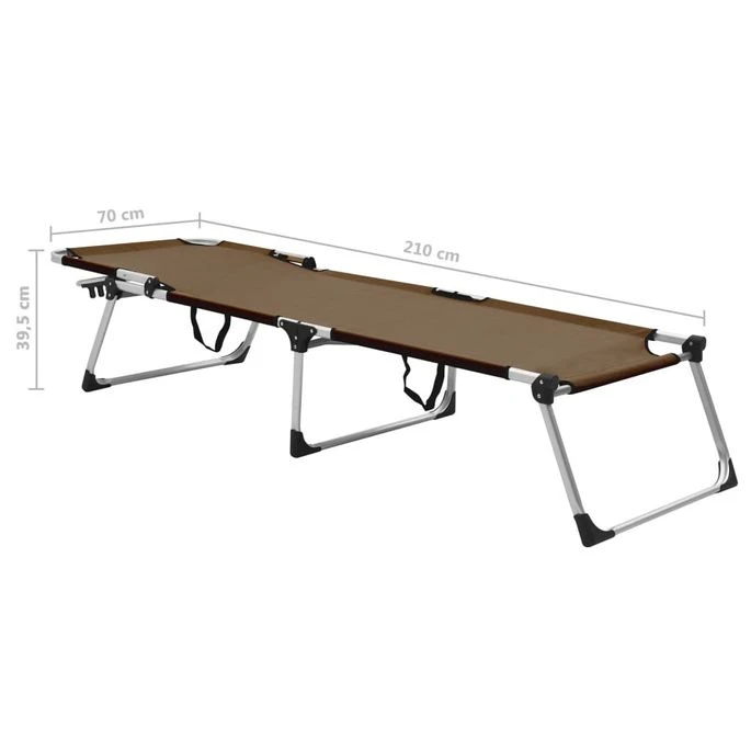 Chaise Longue Pliable Extra Haute Pour Seniors Marron Aluminium – Image 9