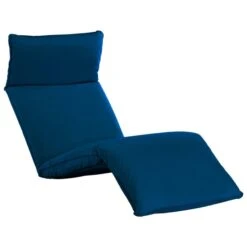 Chaise Longue Pliable Tissu Oxford Bleu Marine