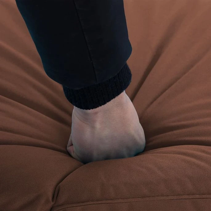 Chaise Longue Pliable Tissu Oxford Marron – Image 2