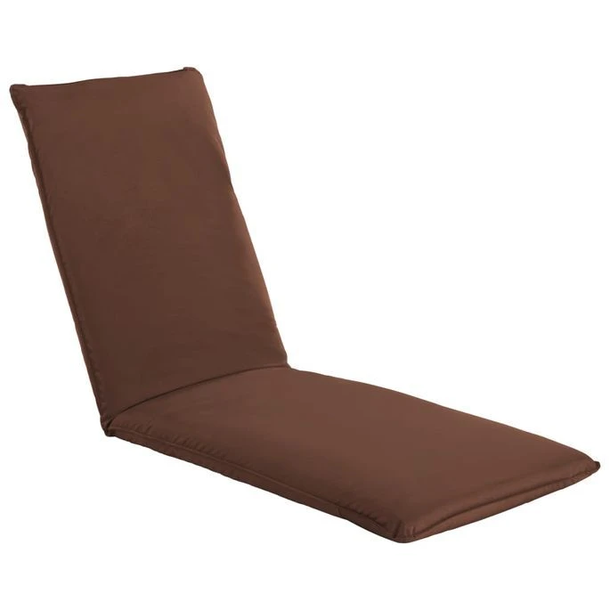 Chaise Longue Pliable Tissu Oxford Marron – Image 3