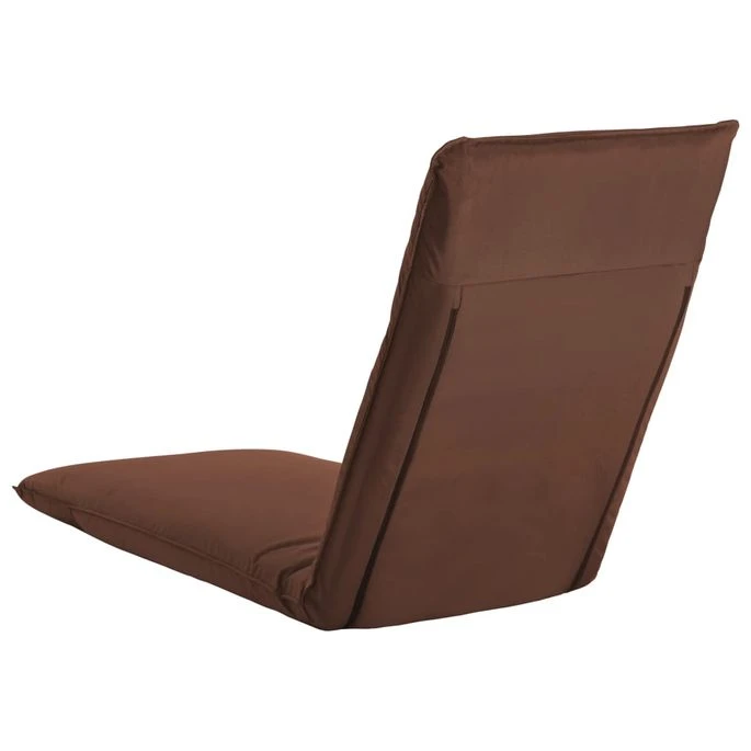 Chaise Longue Pliable Tissu Oxford Marron – Image 5
