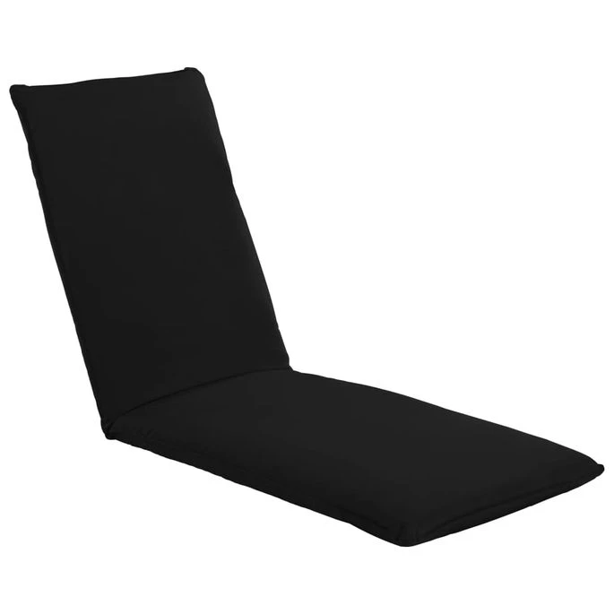 Chaise Longue Pliable Tissu Oxford Noir – Image 3