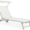 Chaise Longue Pliante Avec Roues En Aluminium Jorgia - Lot De 2
