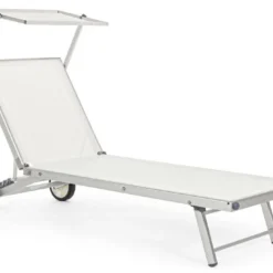 Chaise Longue Pliante Avec Roues En Aluminium Jorgia - Lot De 2