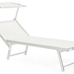 Chaise Longue Pliante En Aluminium Blanc Jorgia - Lot De 2