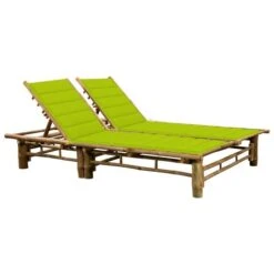 Chaise Longue Pour 2 Personnes Avec Coussins Bambou 5