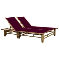 Chaise Longue Pour 2 Personnes Avec Coussins Bambou 11