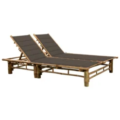 Chaise Longue Pour 2 Personnes Avec Coussins Bambou 10