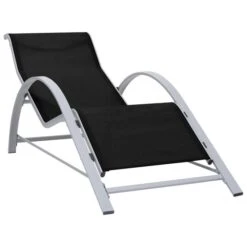 Chaise Longue Textilène Et Aluminium Noir