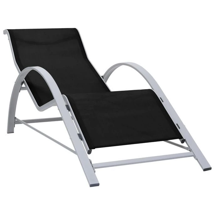 Chaise Longue Textilène Et Aluminium Noir