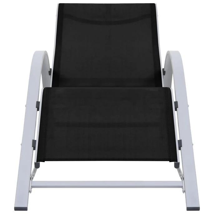 Chaise Longue Textilène Et Aluminium Noir – Image 2