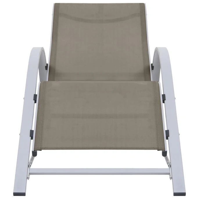 Chaise Longue Textilène Et Aluminium Taupe – Image 2