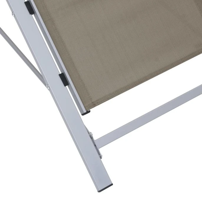 Chaise Longue Textilène Et Aluminium Taupe – Image 5