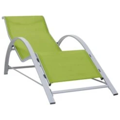 Chaise Longue Textilène Et Aluminium Vert