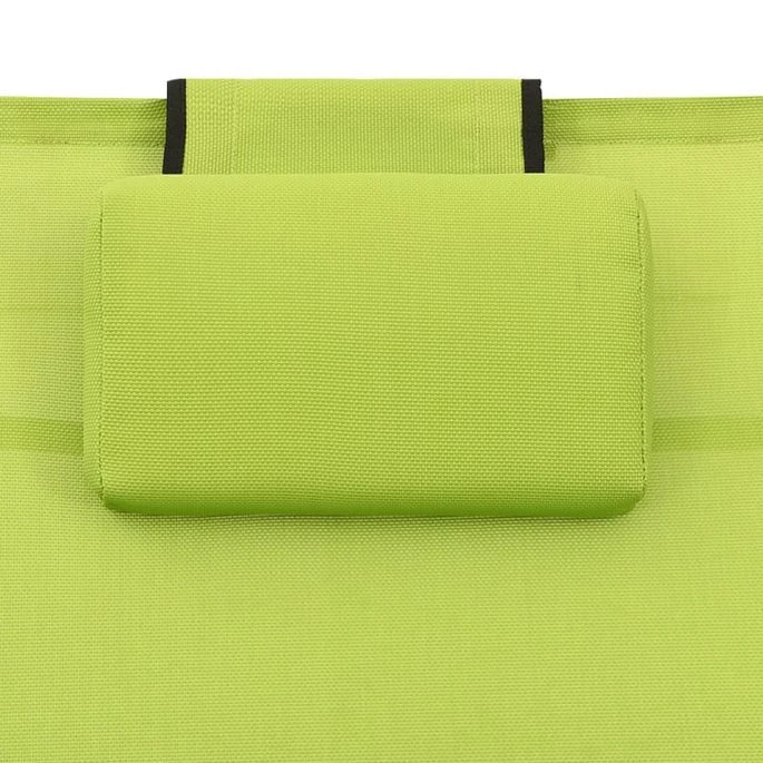 Chaise Longue Textilène Et Aluminium Vert 2 – Image 6