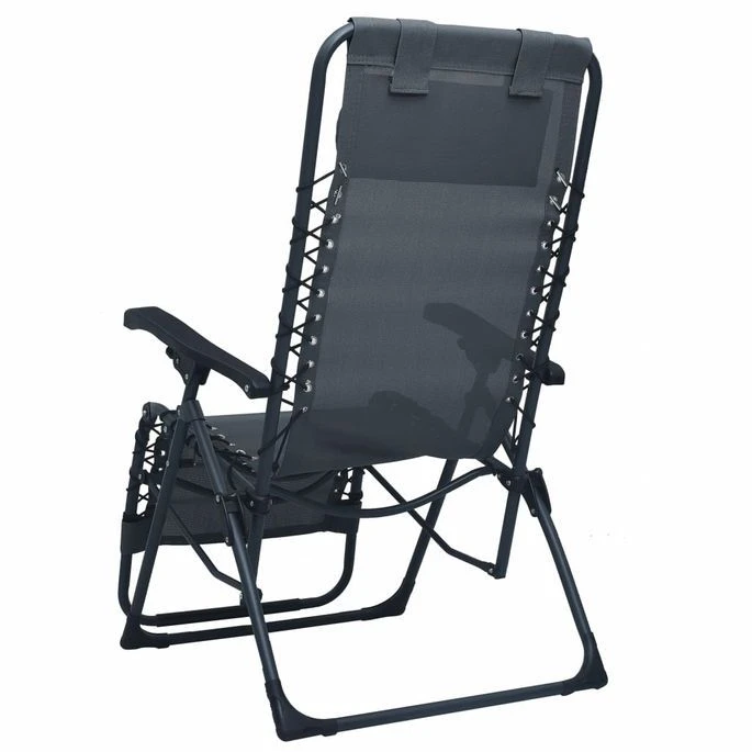Chaise Pliable De Terrasse Gris Textilène – Image 4