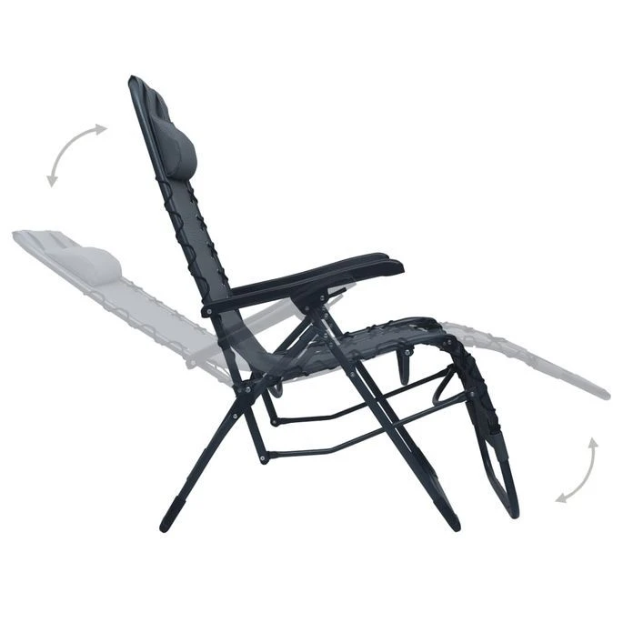 Chaise Pliable De Terrasse Gris Textilène – Image 6