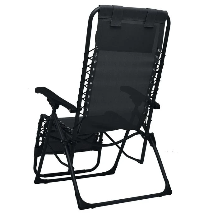 Chaise Pliable De Terrasse Noir Textilène – Image 4