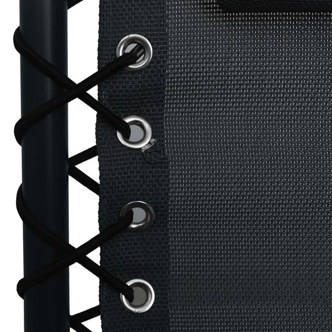 Chaise Pliable De Terrasse Noir Textilène – Image 7