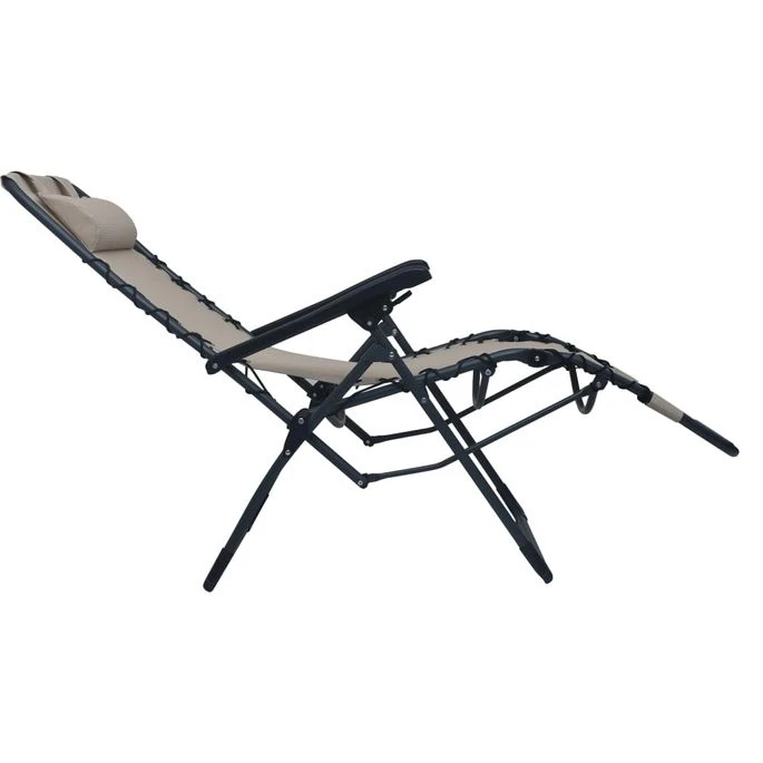 Chaise Pliable De Terrasse Taupe Textilène – Image 4