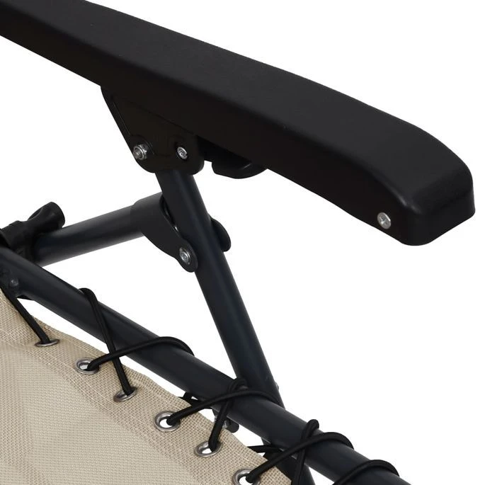 Chaise Pliable De Terrasse Textilène Crème – Image 9