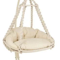 Chaise Suspendue Avec Coussins Métal Blanc Octopus