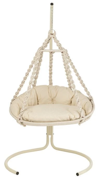 Chaise Suspendue Avec Coussins Métal Blanc Octopus – Image 2