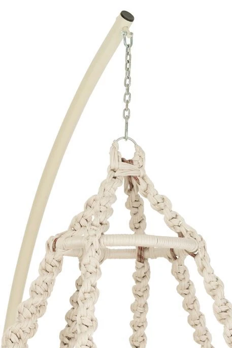 Chaise Suspendue Avec Coussins Métal Blanc Octopus – Image 5