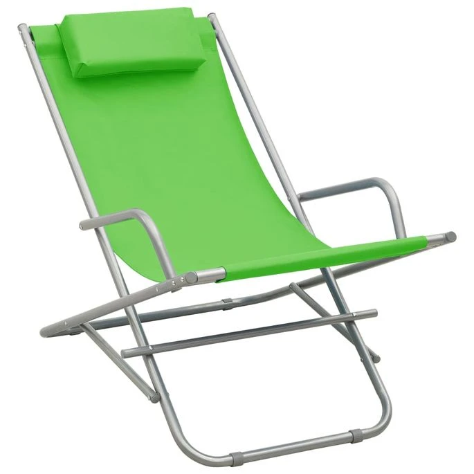 Chaises à Bascule 2 Pcs Acier Vert – Image 2