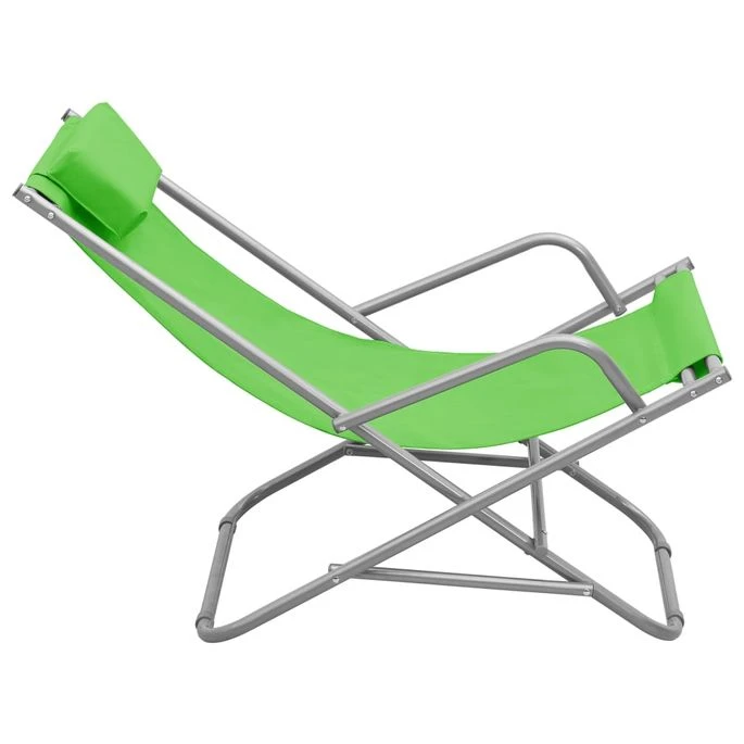 Chaises à Bascule 2 Pcs Acier Vert – Image 4