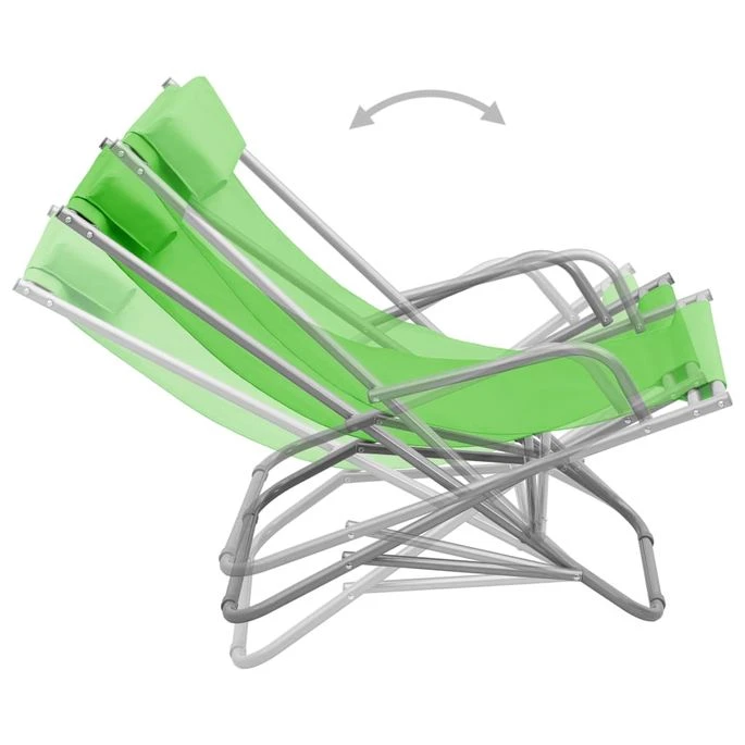 Chaises à Bascule 2 Pcs Acier Vert – Image 5