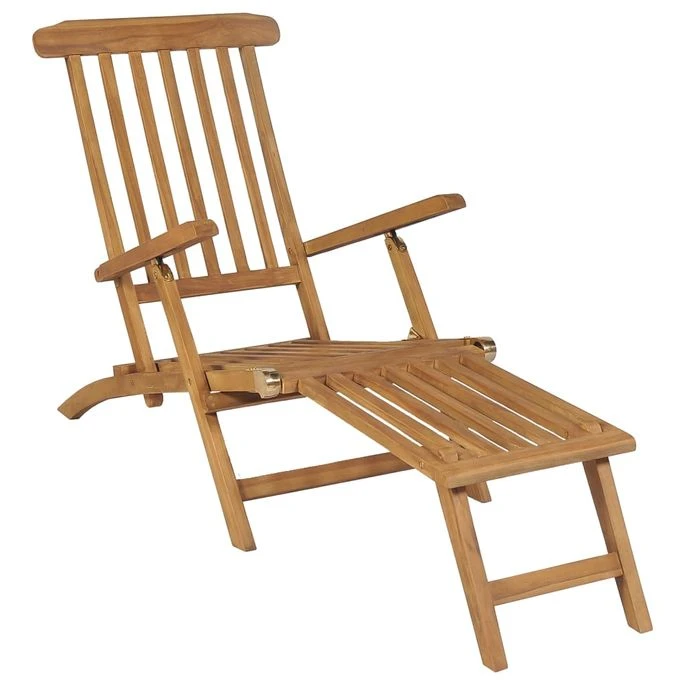 Chaises De Terrasse Avec Repose-pied 2 Pcs Bois De Teck Solide – Image 2