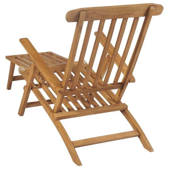Chaises De Terrasse Avec Repose-pied 2 Pcs Bois De Teck Solide – Image 5