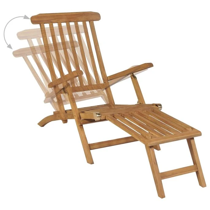 Chaises De Terrasse Avec Repose-pied 2 Pcs Bois De Teck Solide – Image 6