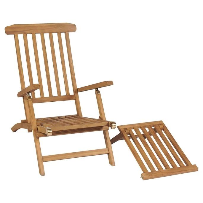 Chaises De Terrasse Avec Repose-pied 2 Pcs Bois De Teck Solide – Image 7