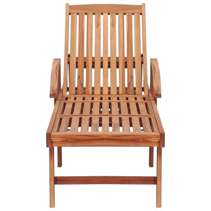 Chaises Longues 2 Pcs Avec Coussin Bleu Bois De Teck Solide – Image 5