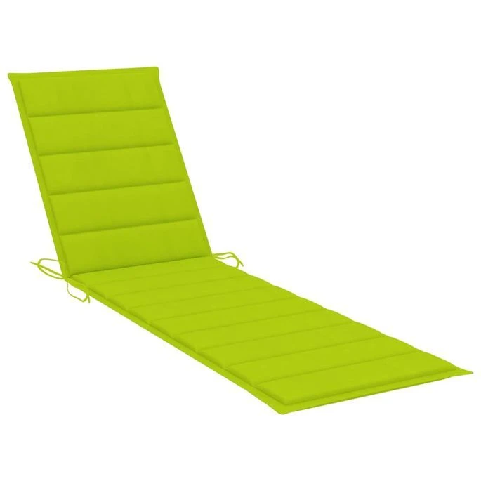 Chaises Longues 2 Pcs Avec Coussin Vert Vif Bois De Teck Solide – Image 10