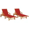 Chaises Longues 2 Pcs Avec Coussins Bois D'acacia Solide 30