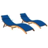 Chaises Longues 2 Pcs Avec Coussins Bois D'acacia Solide 25