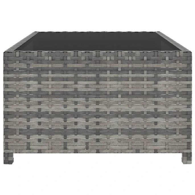 Chaises Longues 2 Pcs Avec Table Résine Tressée Gris 2 – Image 10