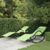 Chaises Longues à Bascule 2 Pcs Vert Acier Et Textilène 2