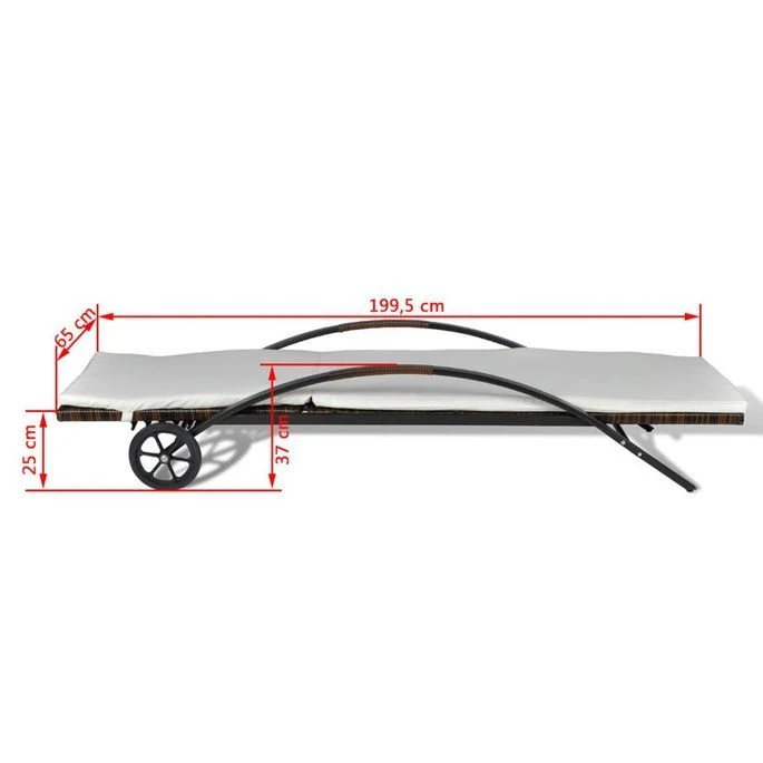 Chaises Longues Avec Table Résine Tressée Marron 2 – Image 7